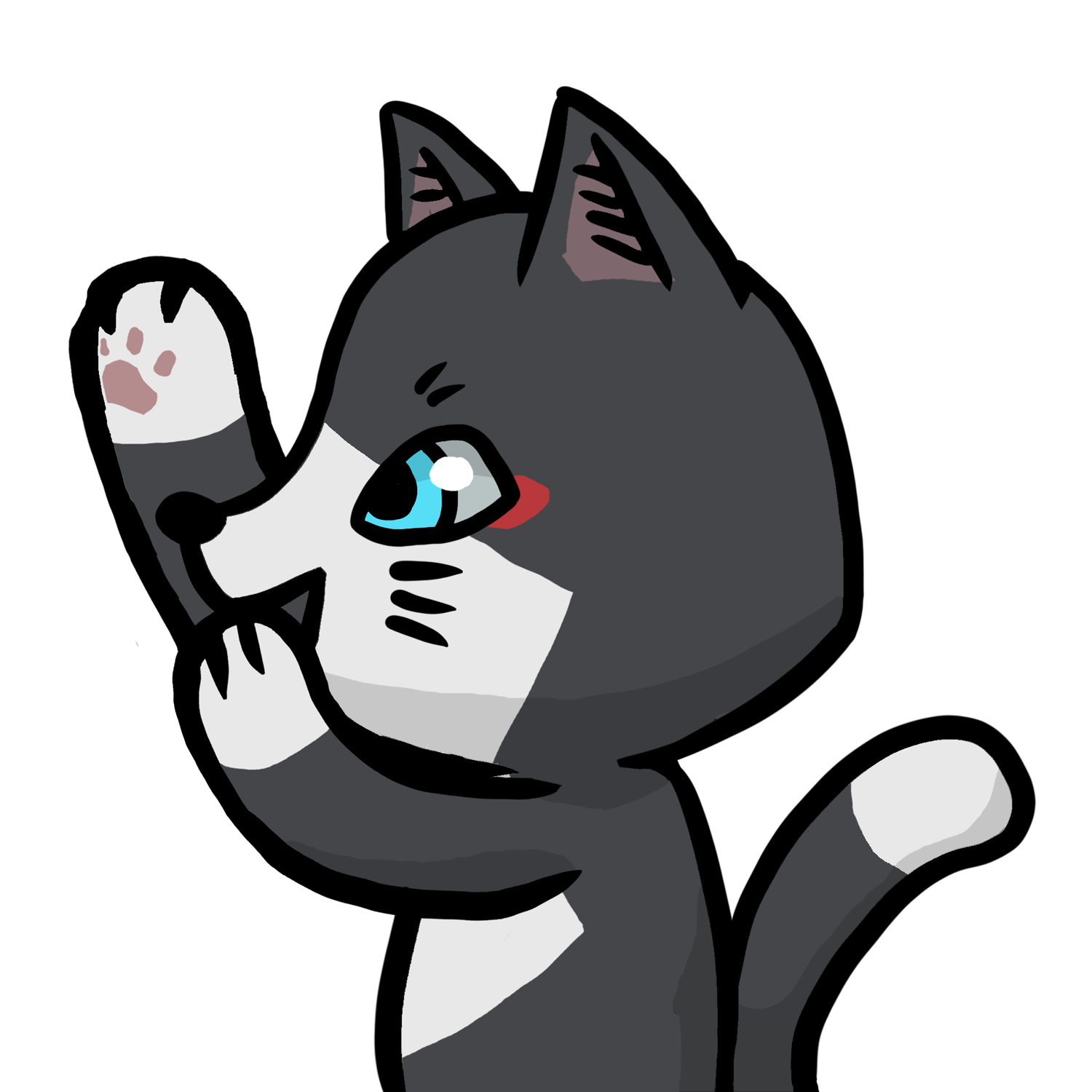 手をあげるトワのイラスト