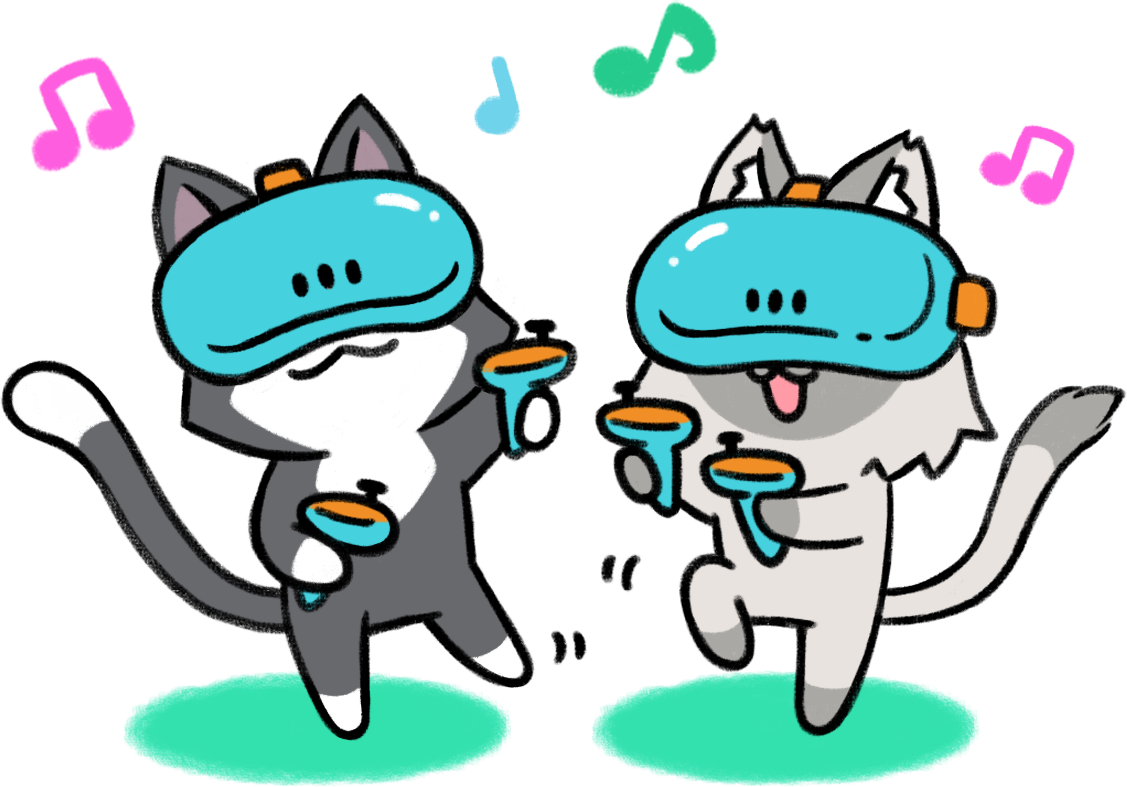 メタバースを楽しむトワとセツナのイラスト