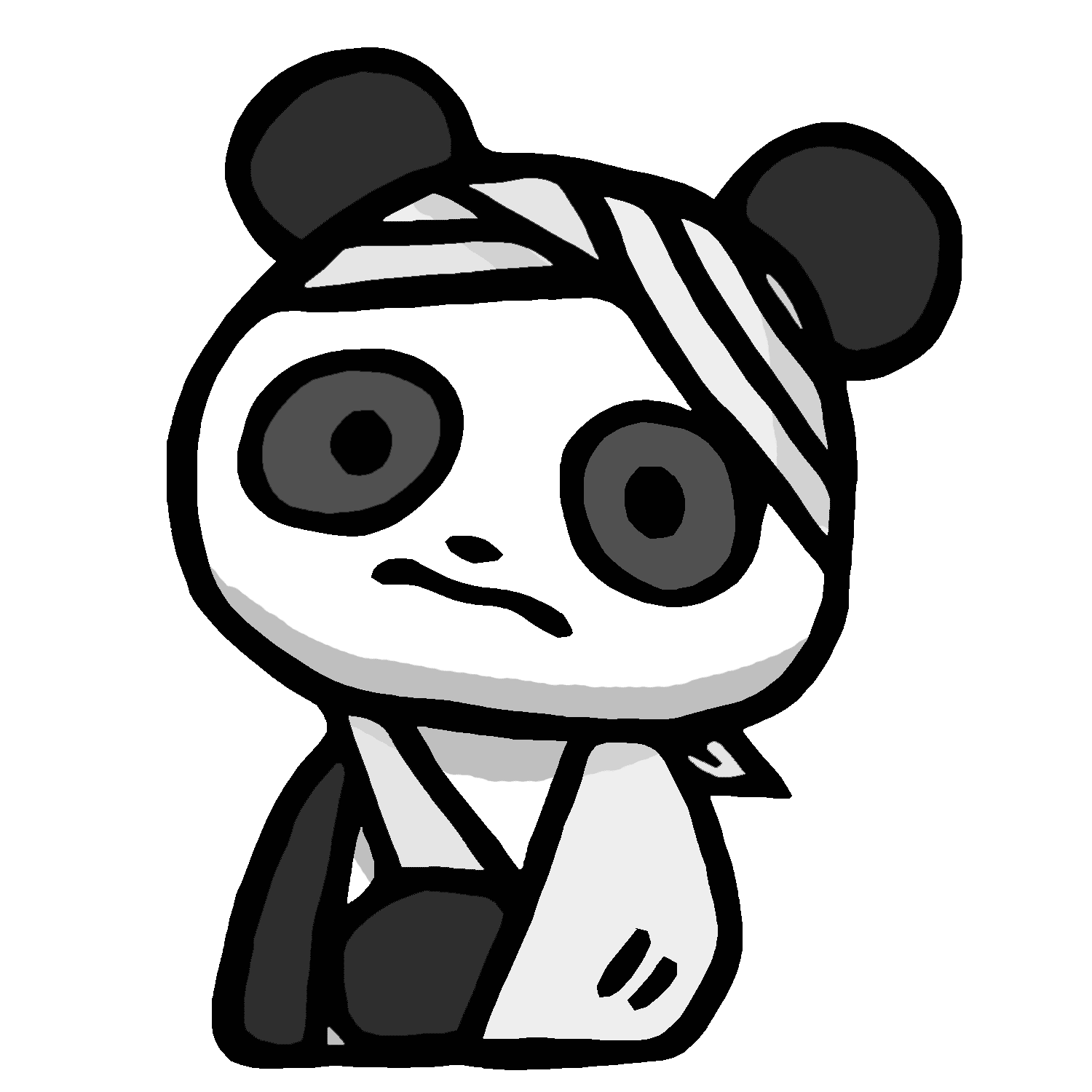 包帯を巻いたリーリーのイラスト