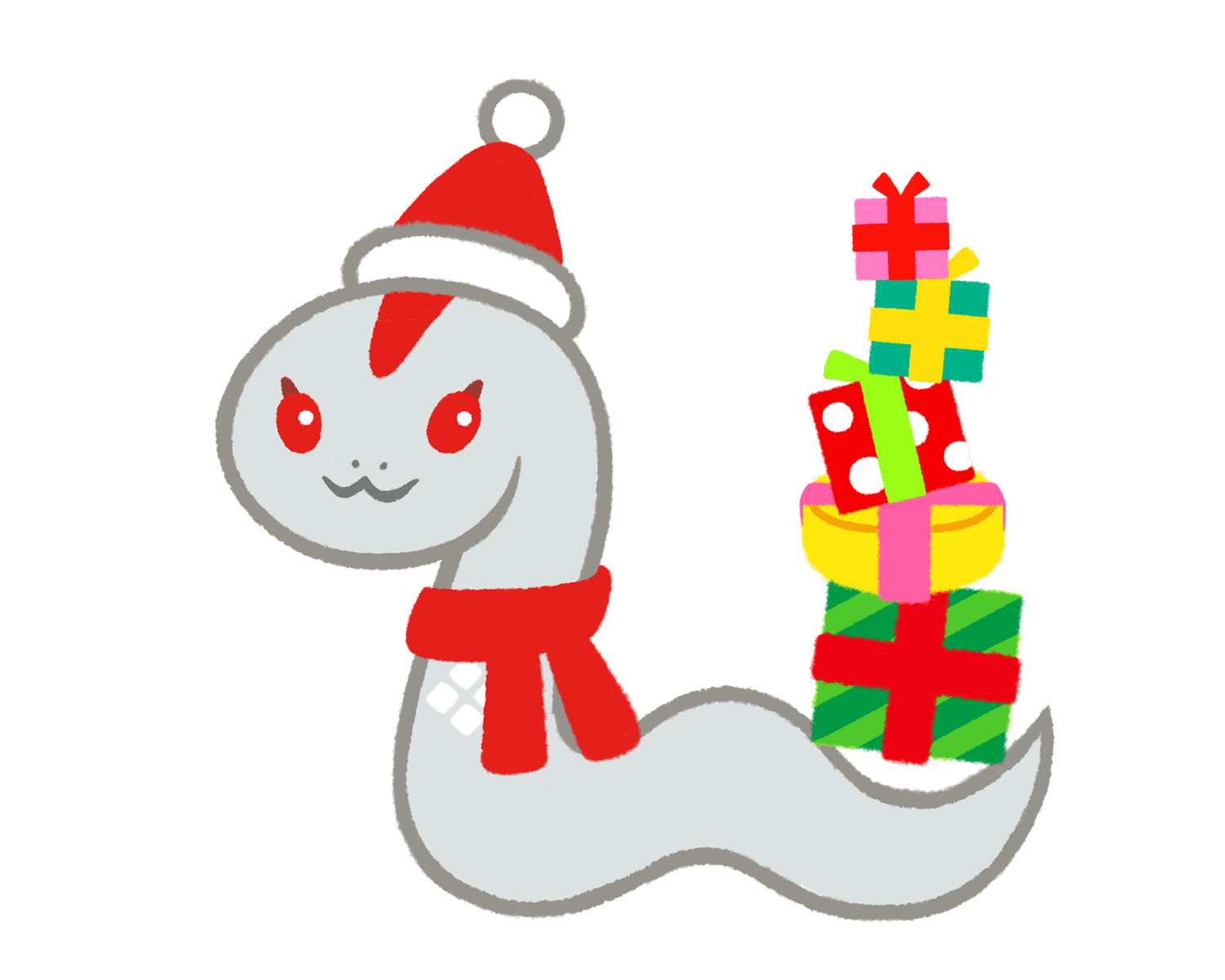 クリスマスプレゼントとオロチのイラスト