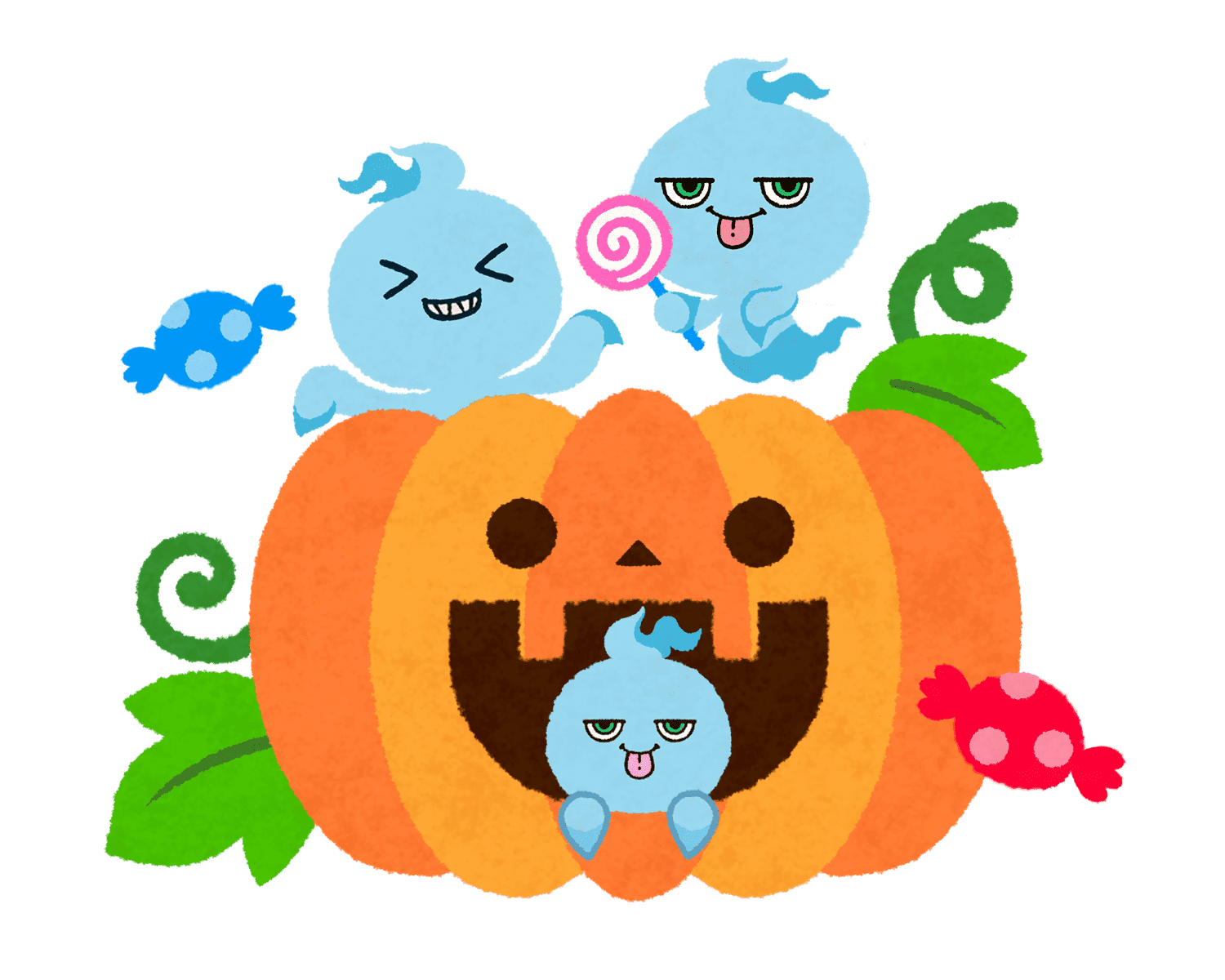 ハロウィンを楽しむミタマのイラスト