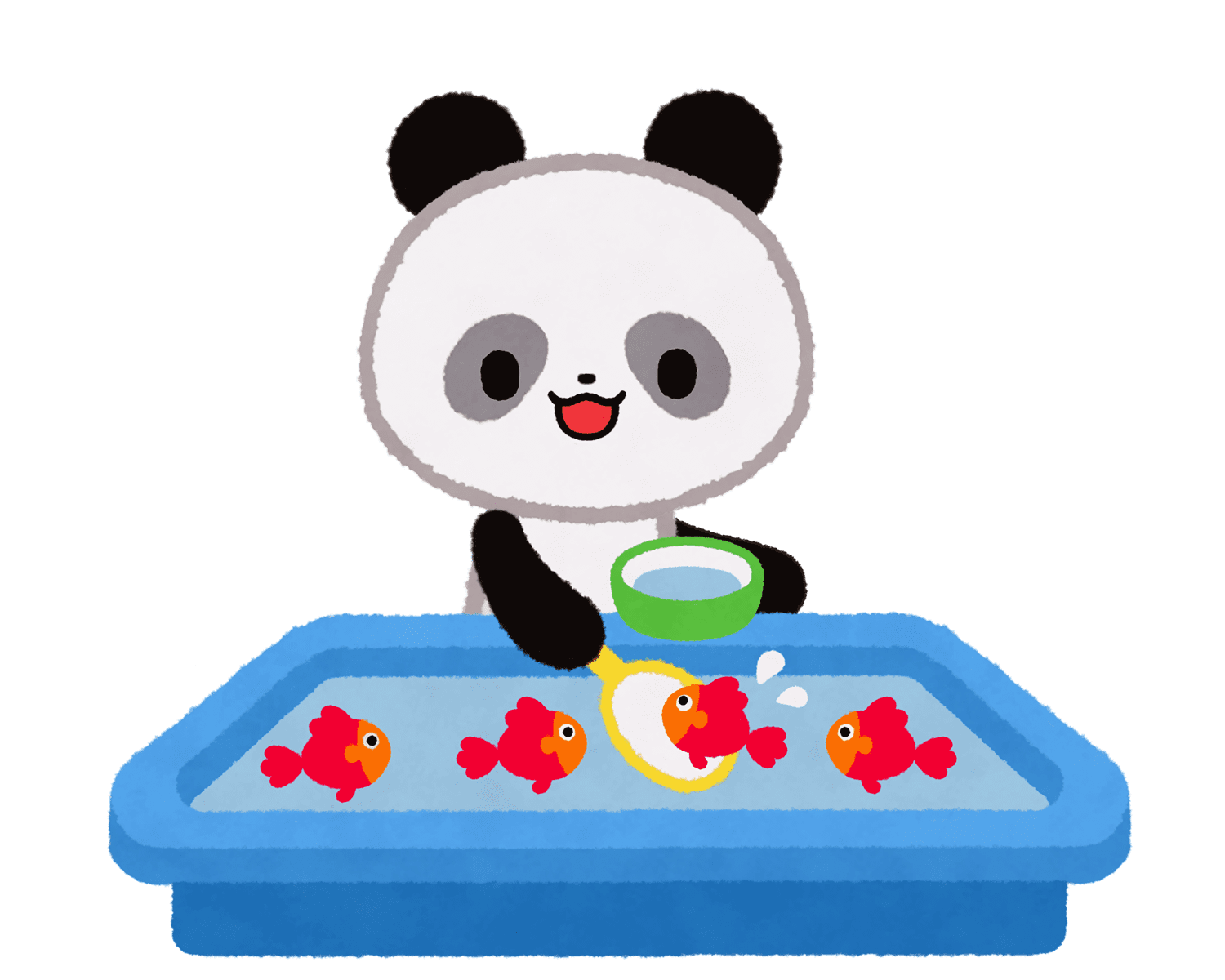 金魚すくいをするリーリーのイラスト