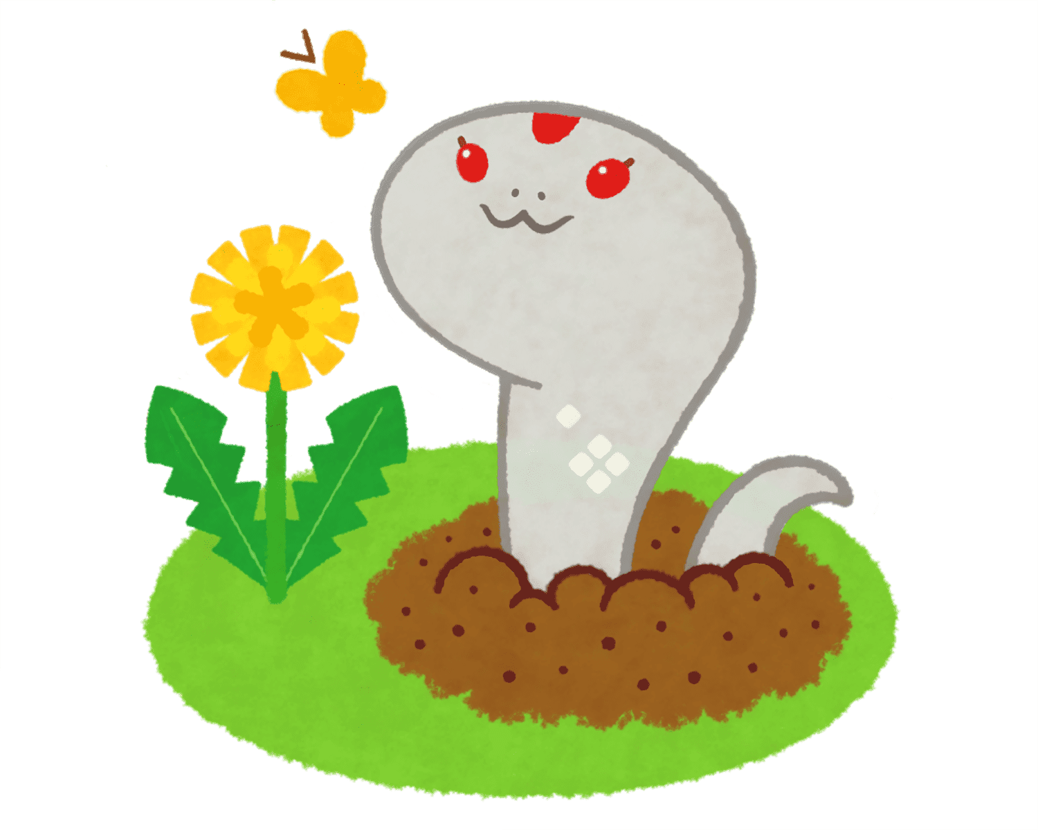 春の訪れを喜ぶオロチのイラスト