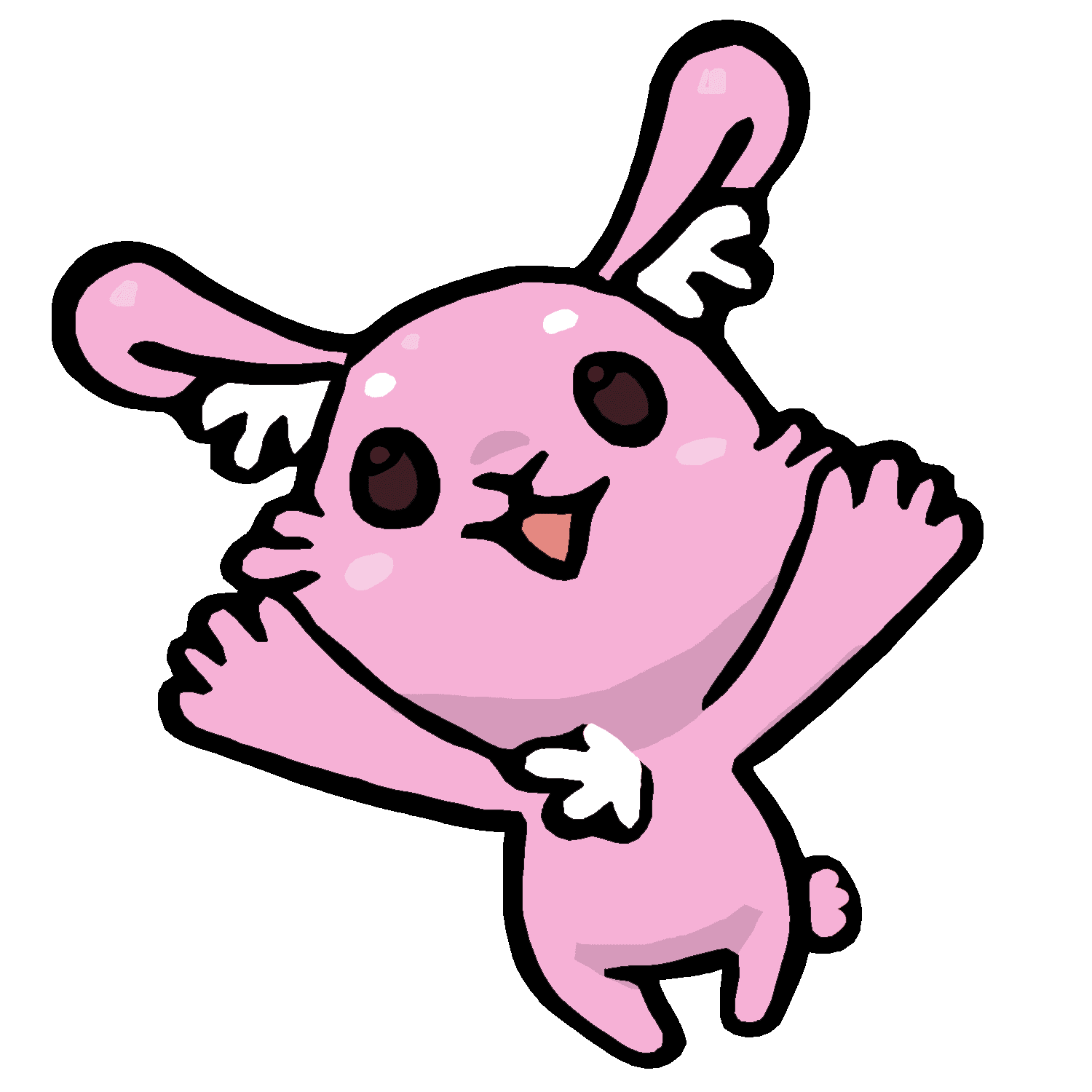 両手をあげて喜ぶルナのイラスト