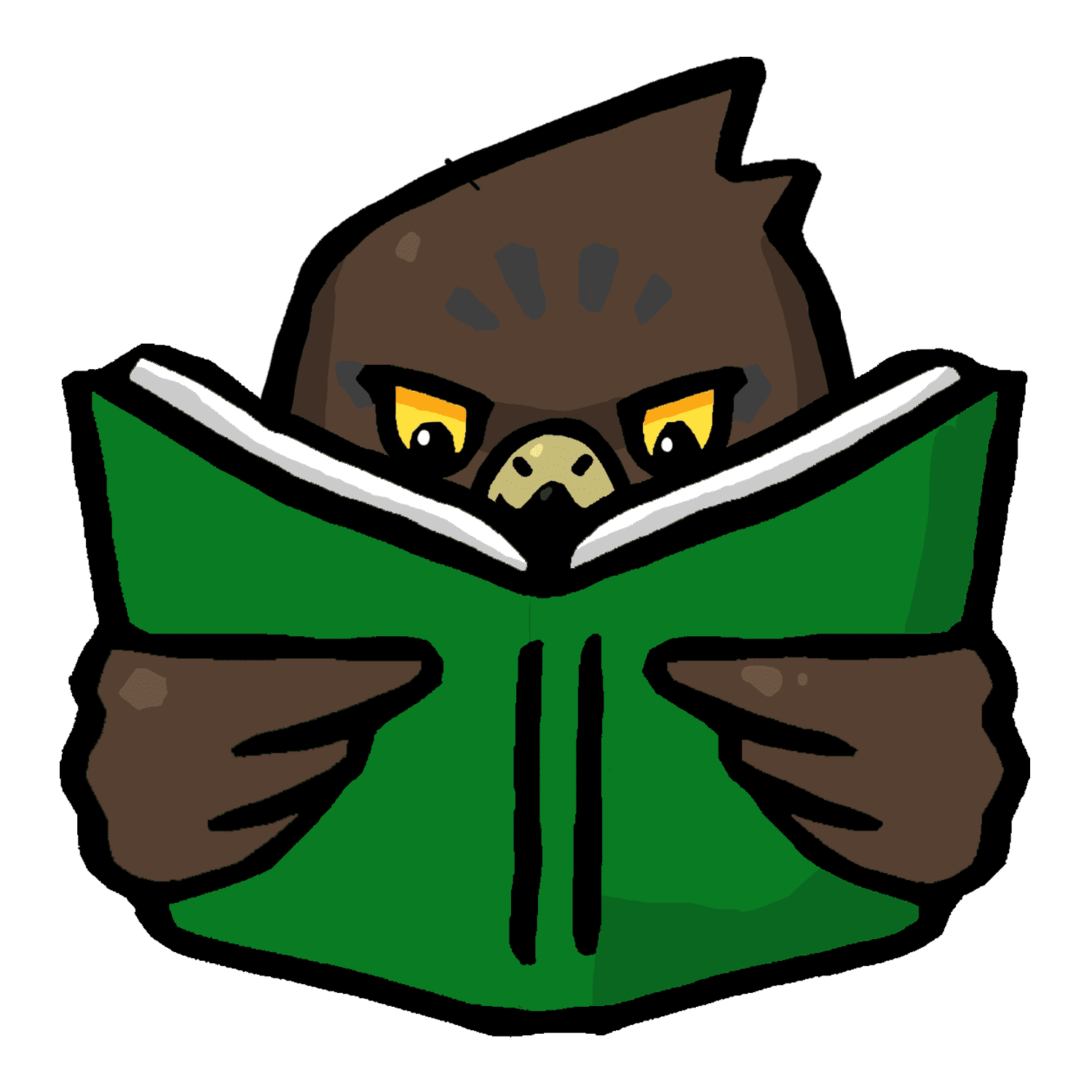 真剣な表情で本を読むナルカミのイラスト
