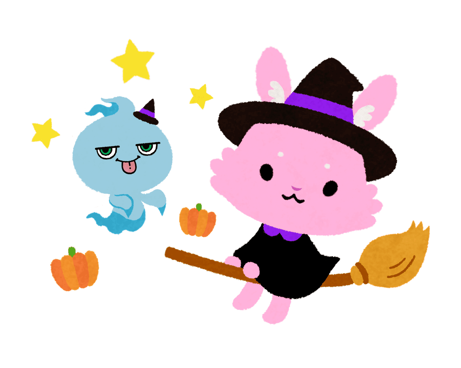 ハロウィンを楽しむルナのイラスト