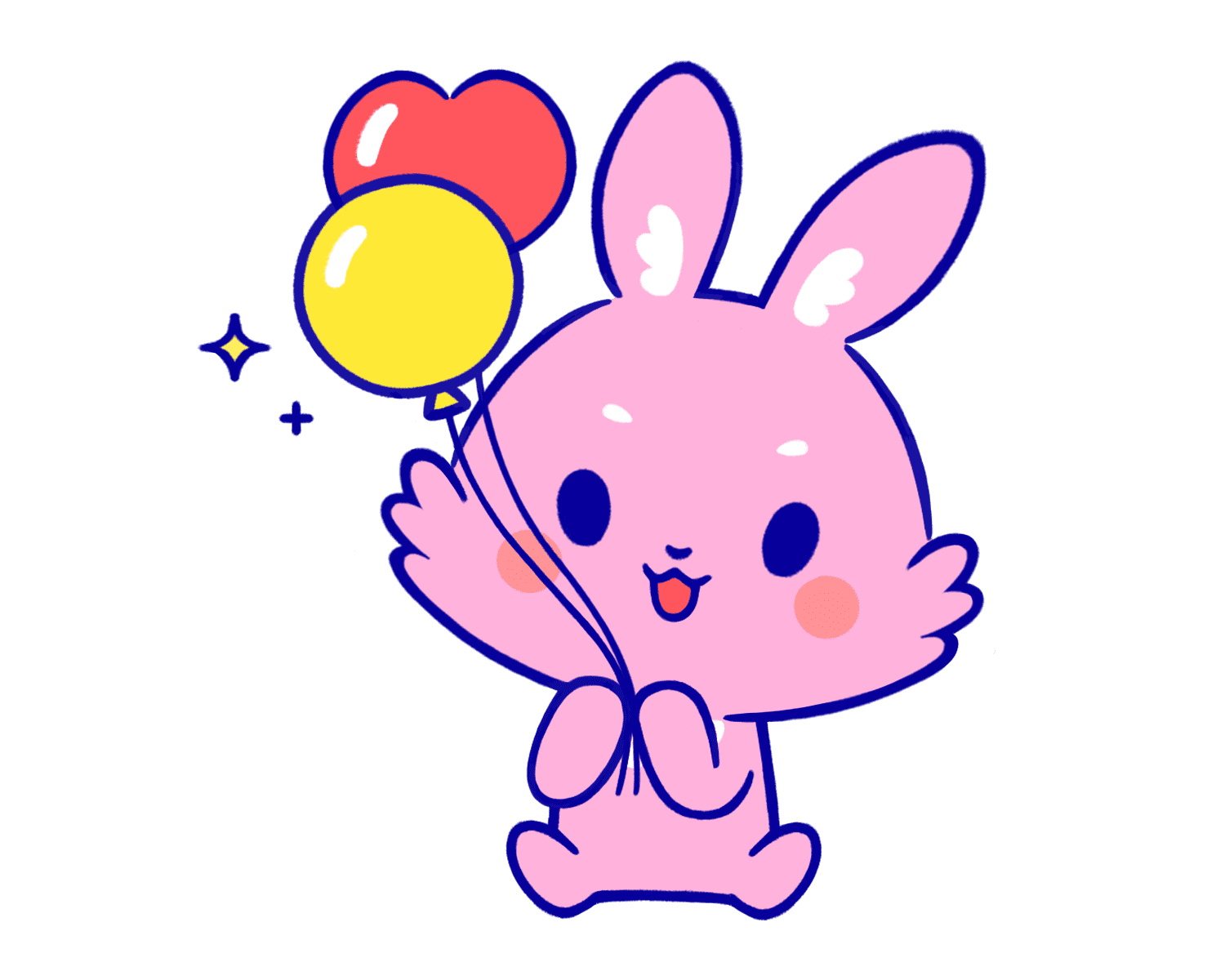 風船を持つルナのイラスト