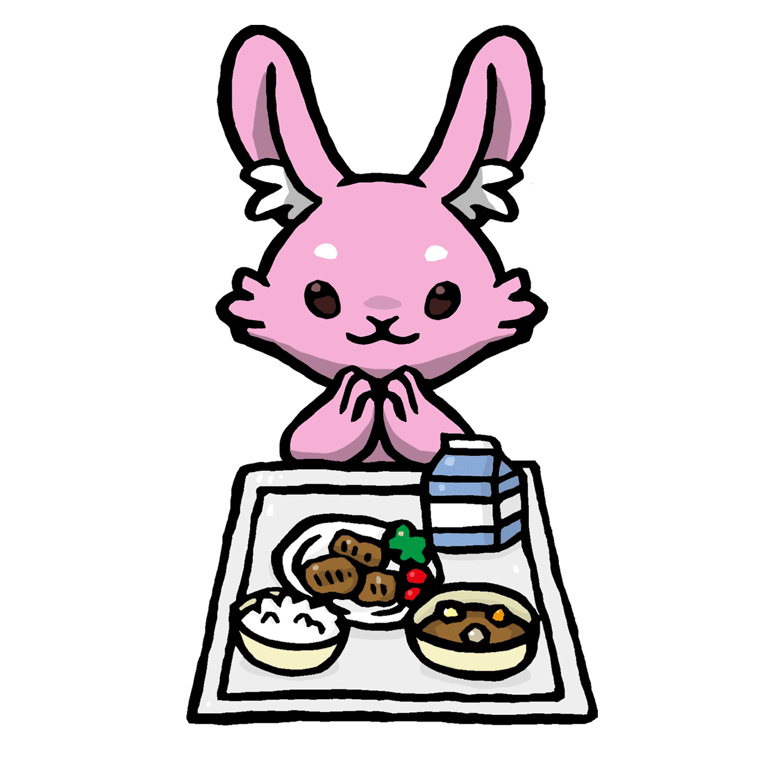 いただきますをするルナのイラスト