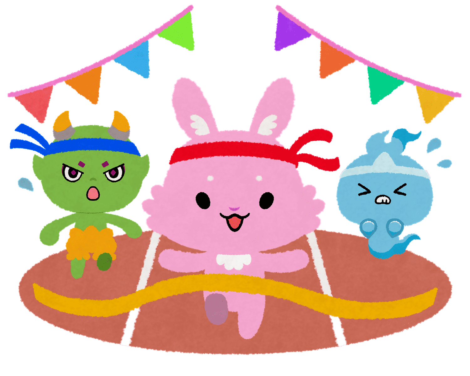 運動会で徒競走に勝つルナのイラスト