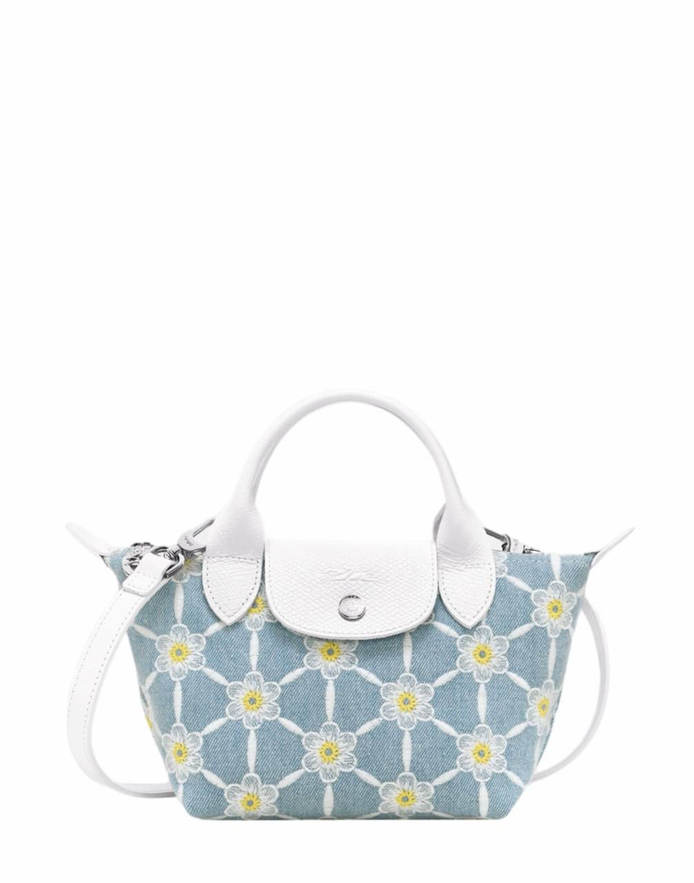 LONGCHAMP XS Le Pliage Collection Embroidered Top Handle Bag