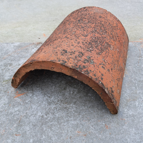 Reclaimed Terracotta Clay Half Round Curved Roof Ridge Tile 31cm x 26cm ...
