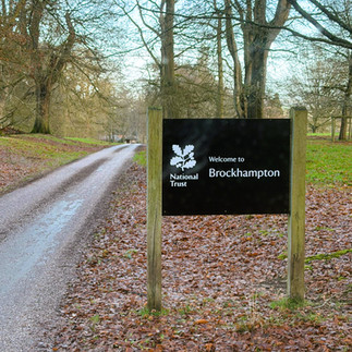 National Trust Brockhampton Estate entrance sign near Bromyard Herefordshire