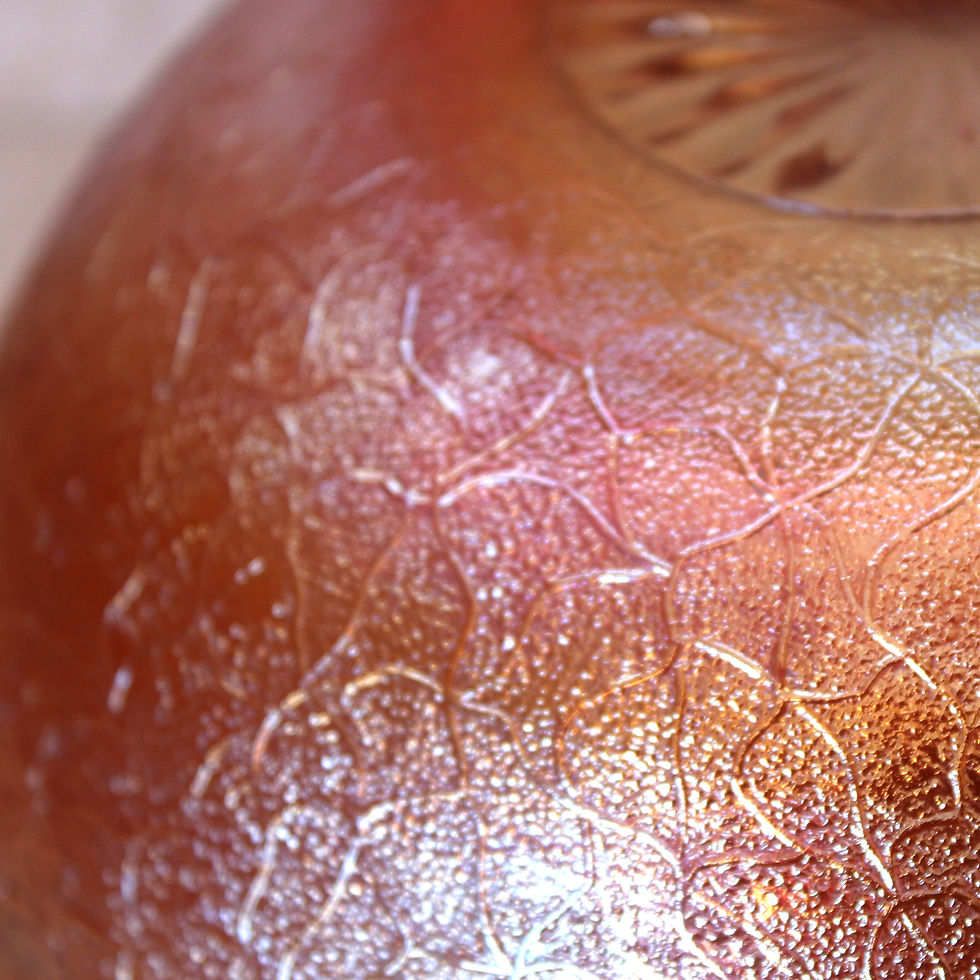 Thumbnail: Detailed view of crackled glass texture with glowing marigold sheen.