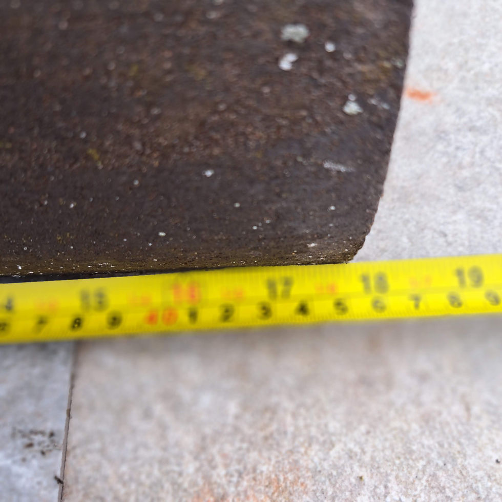 Thumbnail: Reclaimed Half Round Mono Black Ridge Tile