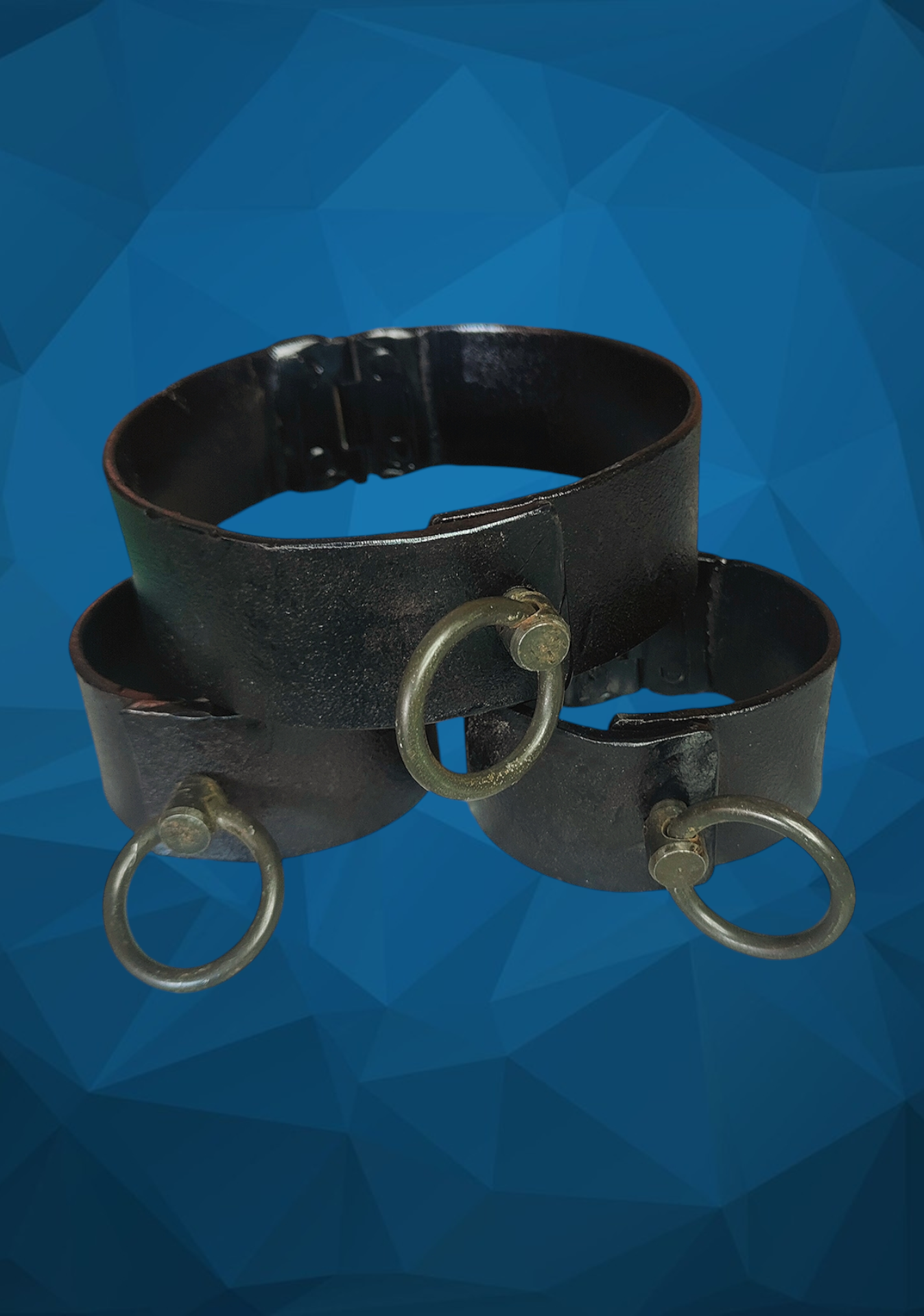 Steel cuffs and collar set 