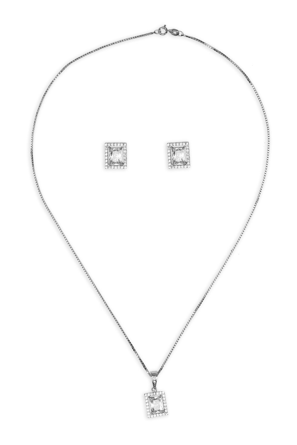 Thumbnail: Jinnie 925 Sterling Silver Pendant with chain and matching earring