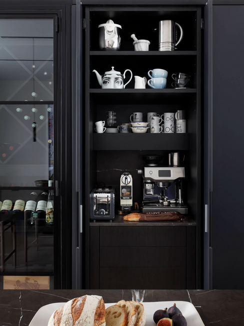Boffi kitchen nook hides appliances in Chelsea townhouse designed by Catherine Wilman