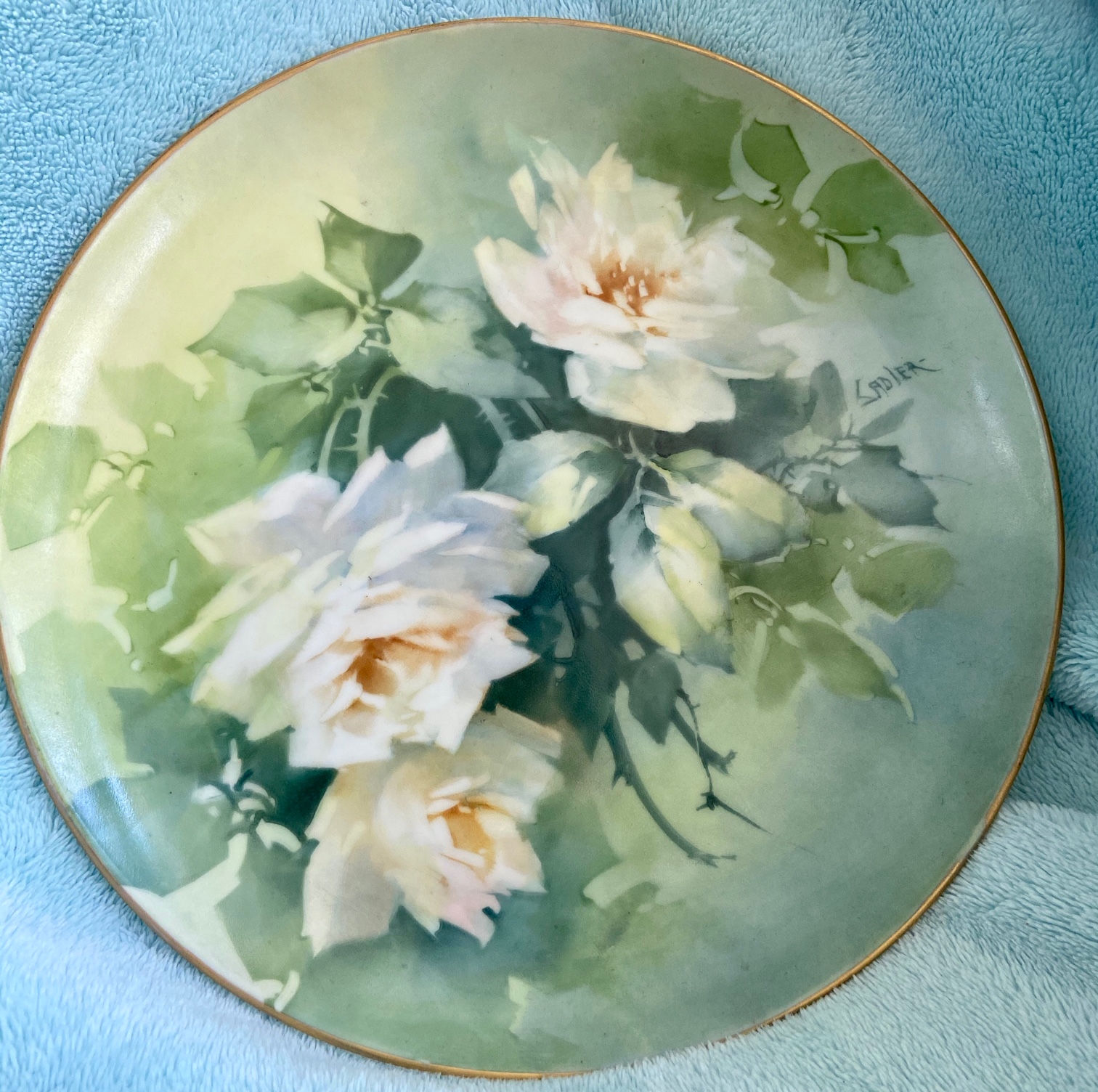 Jean Sadler White Rose Plate