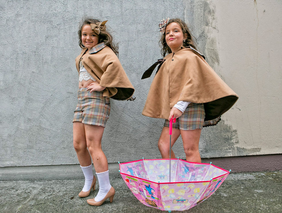 Two girls and an umbrella