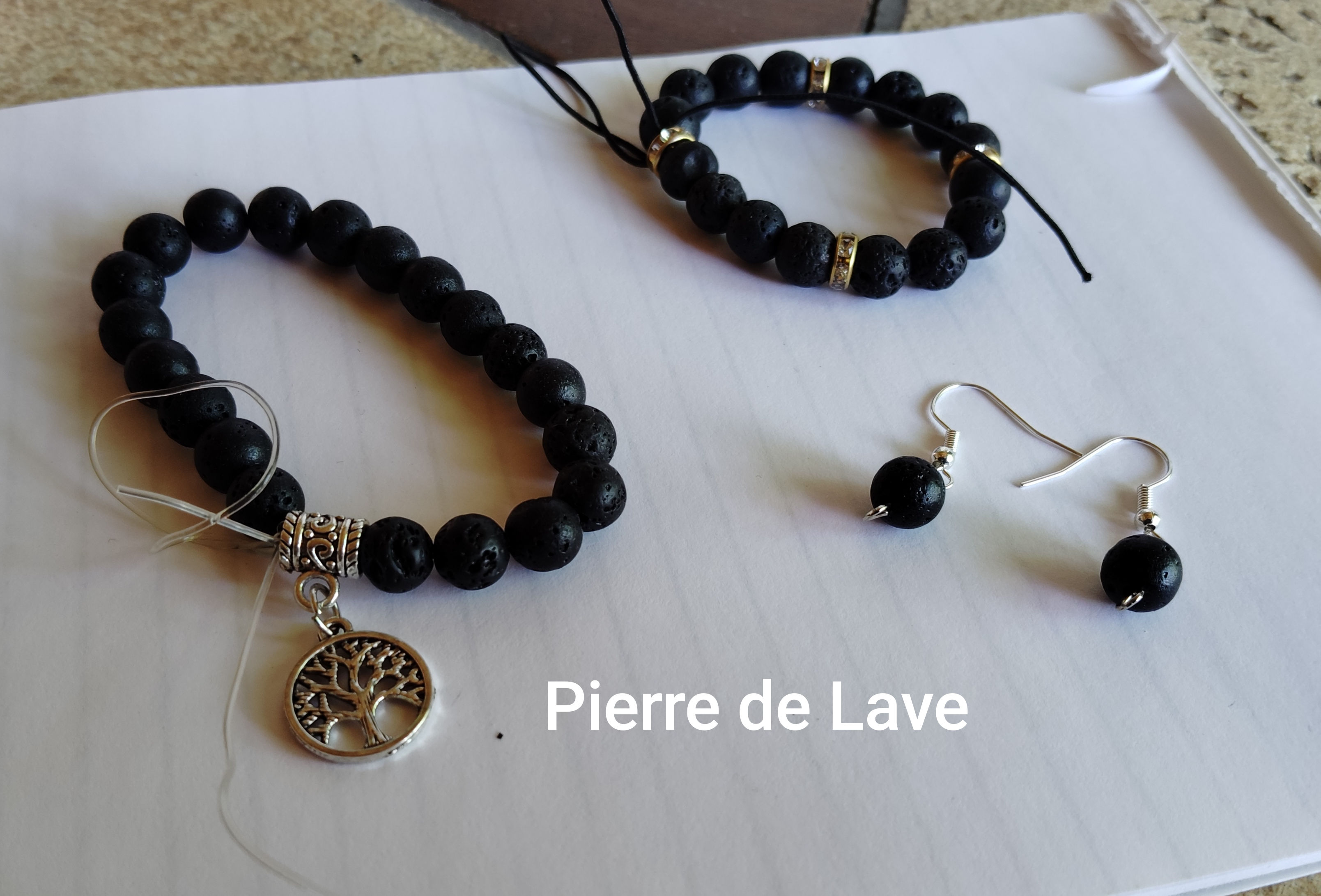 Pierre de Lave Boucles d'Oreilles