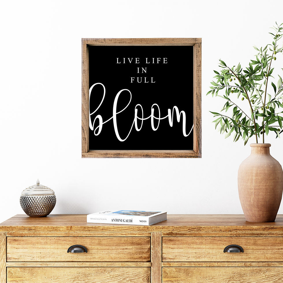 Thumbnail: Live Life In Full Bloom Wood Sign, Farmhouse Spring Decor, Entryway Spring Decor