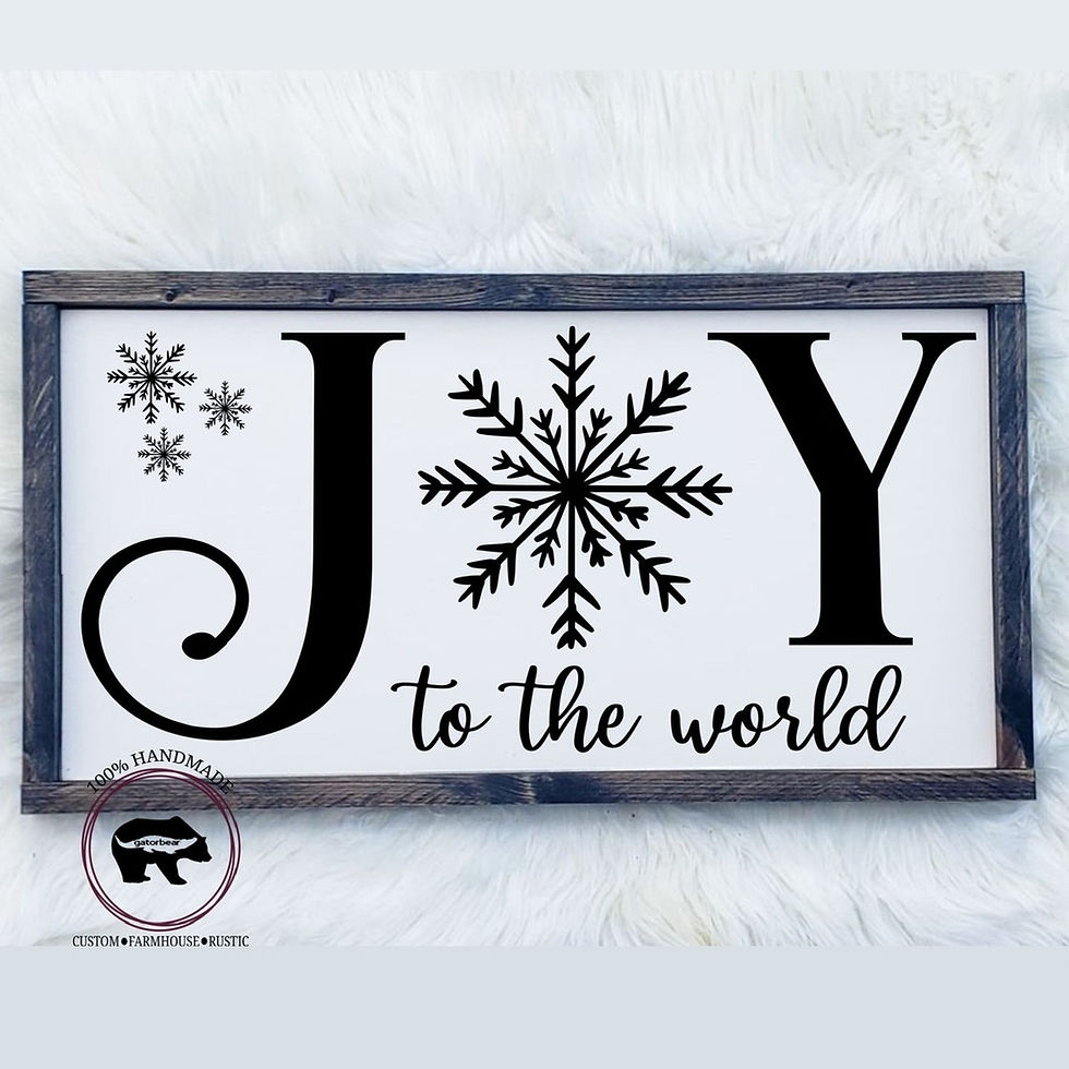 Thumbnail: Joy to the World Sign, Joy Sign, Snowflake Christmas Sign