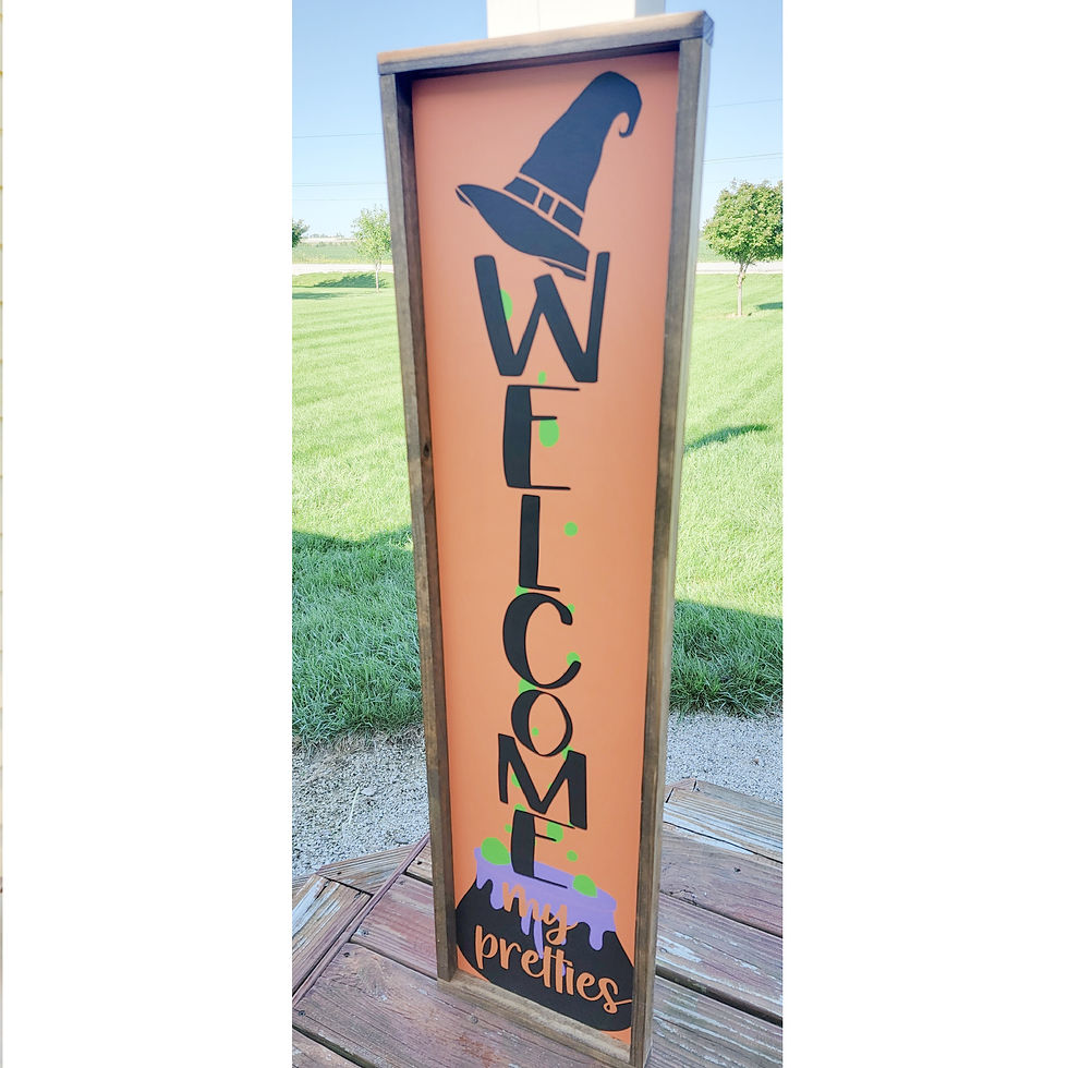Thumbnail: Welcome My Pretties Porch Leaner Sign, Halloween Porch Leaner Sign