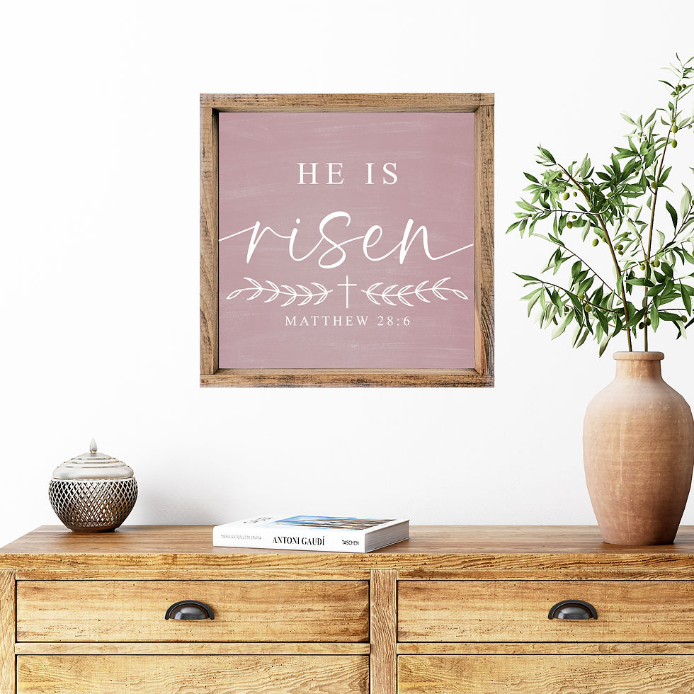 Thumbnail: He is Risen Sign, Resurrection Sign, Farmhouse Easter Sign, Farmhouse Easter