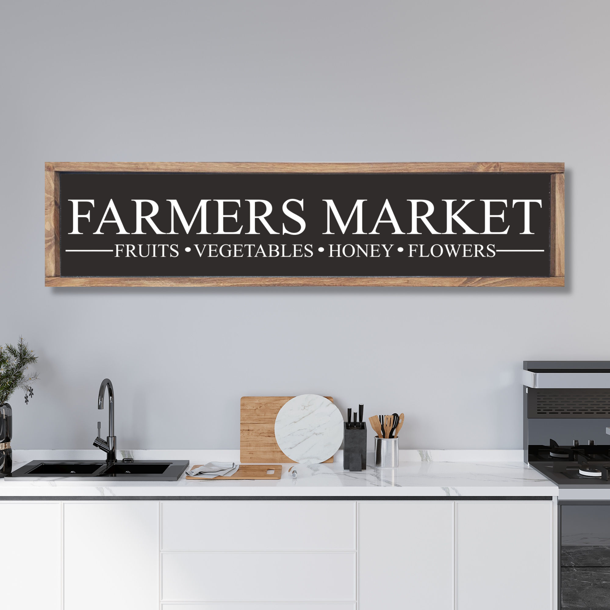 Farmers Market Sign, Fresh Produce Sign, Modern Farmhouse Kitchen Decor