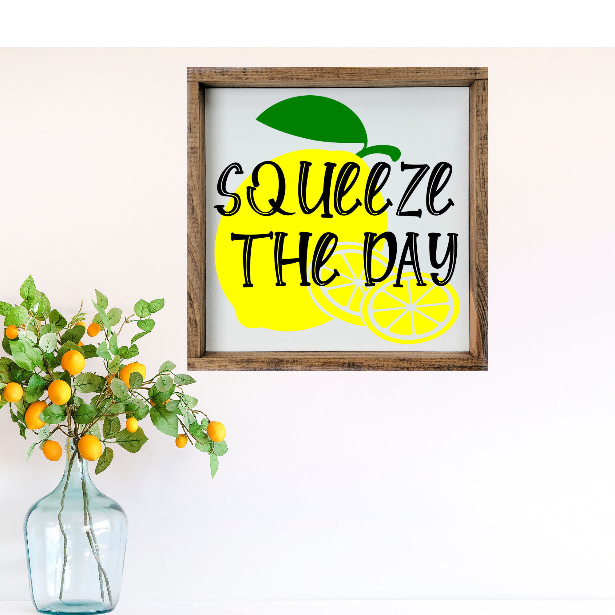 Squeeze the Day Sign, Lemon Sign, Farmhouse Lemon Wood Sign, Lemon Decor, Kitche