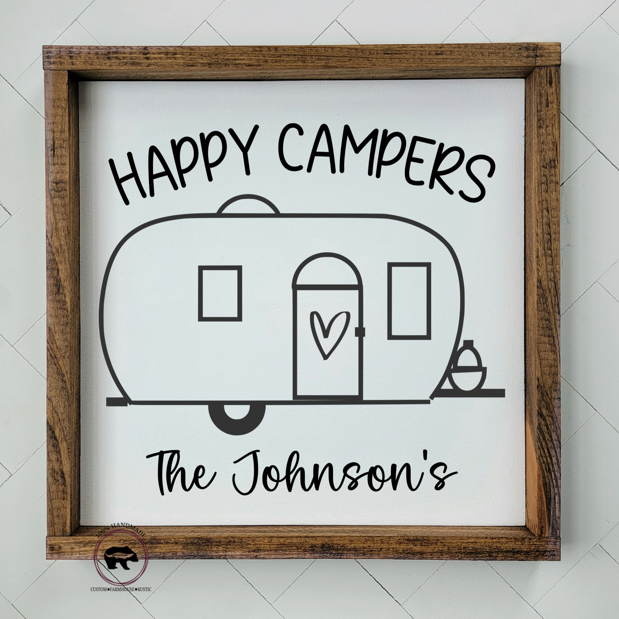 Happy Campers Sign, Personalized Camping Sign, Funny Camping Wood Sign, Camping