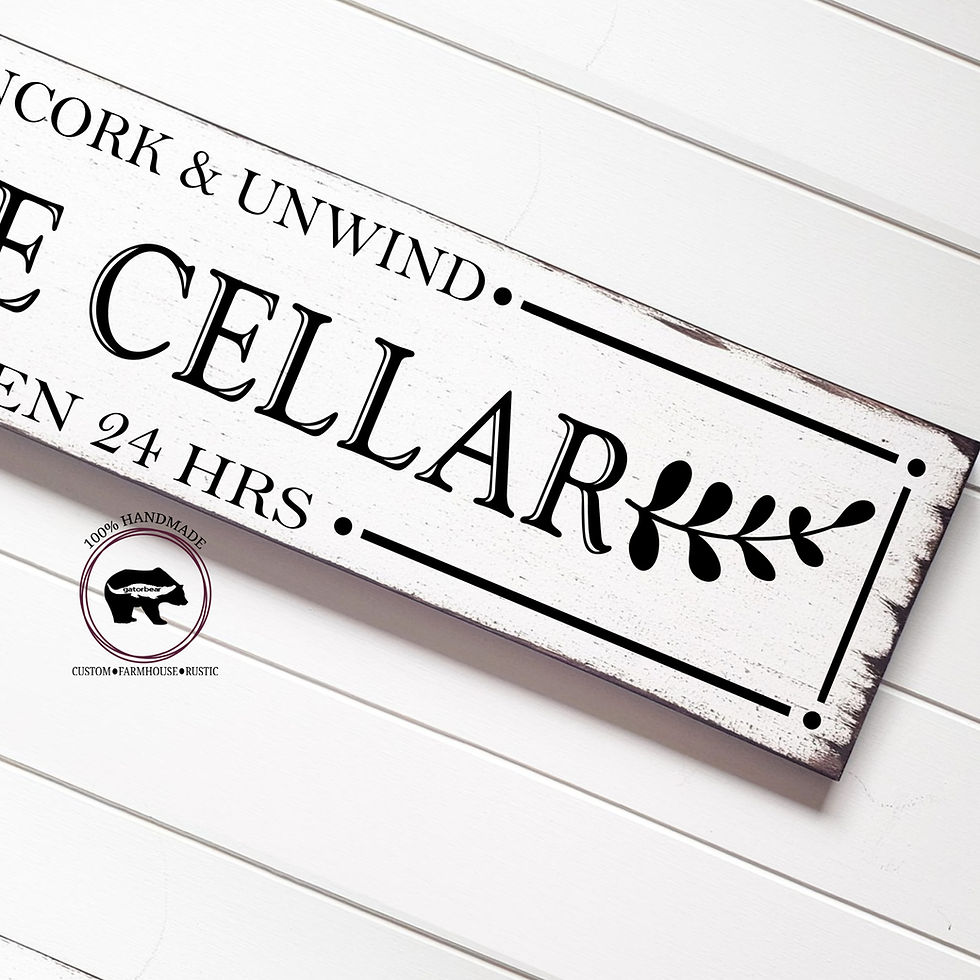 Thumbnail: Wine Cellar Sign, Wine Bar Sign, Uncork and Unwind Sign, Farmhouse Wine Sign, Ru
