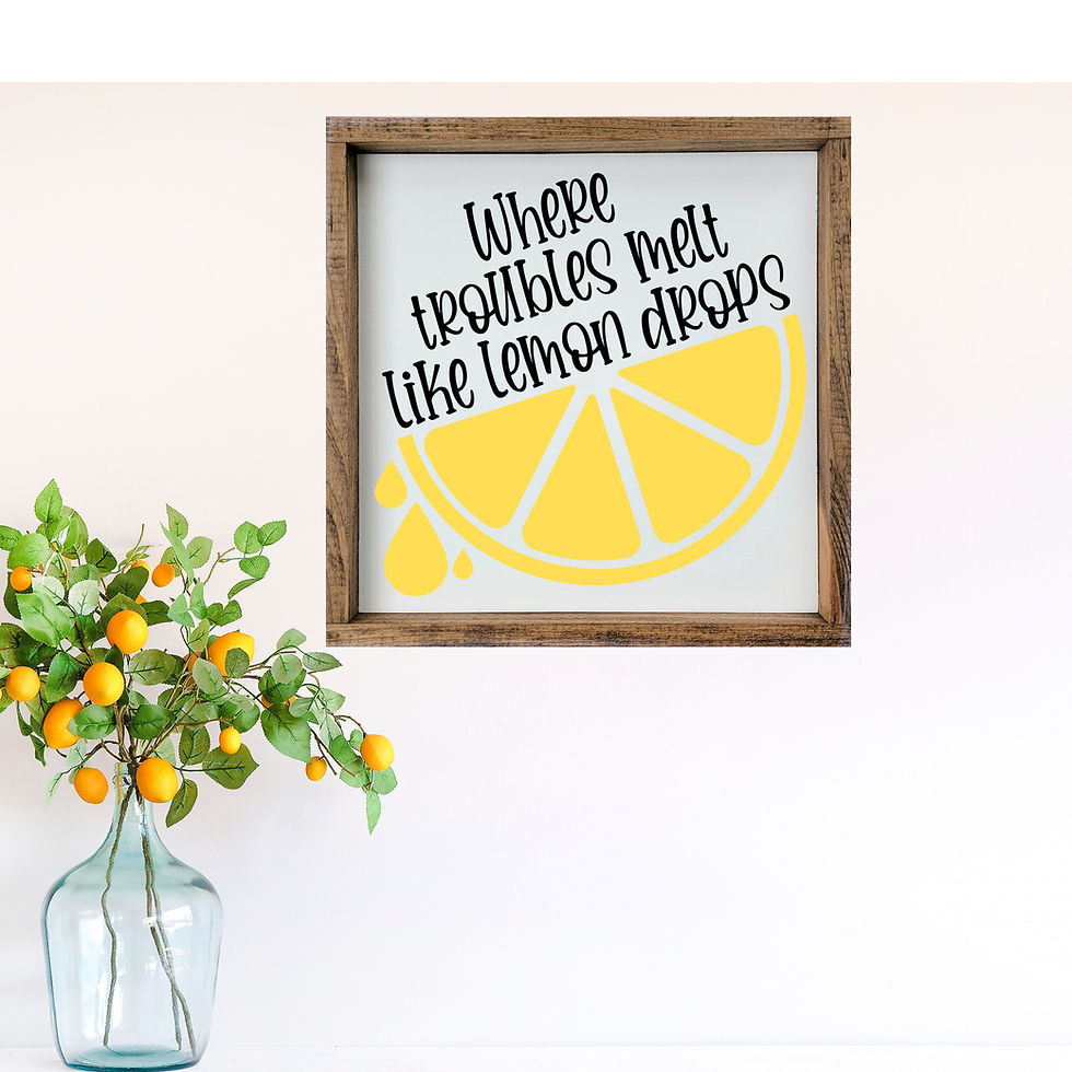 Thumbnail: Where Troubles Melt Like Lemon Drops Sign, Lemon Sign, Farmhouse Lemon Wood Sign