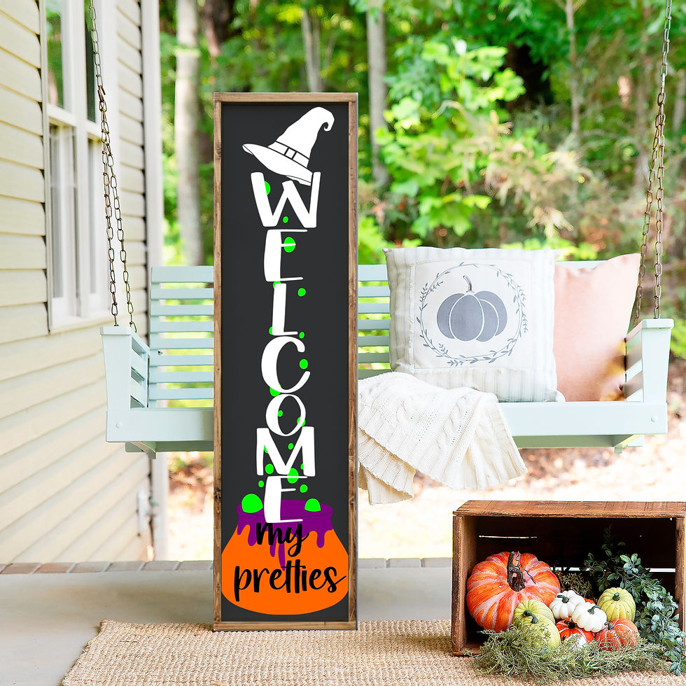 Thumbnail: Welcome My Pretties Porch Leaner Sign, Halloween Porch Leaner Sign