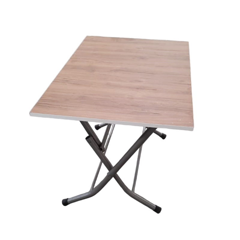Thumbnail: WOODEN TABLE WITH METAL LEGS