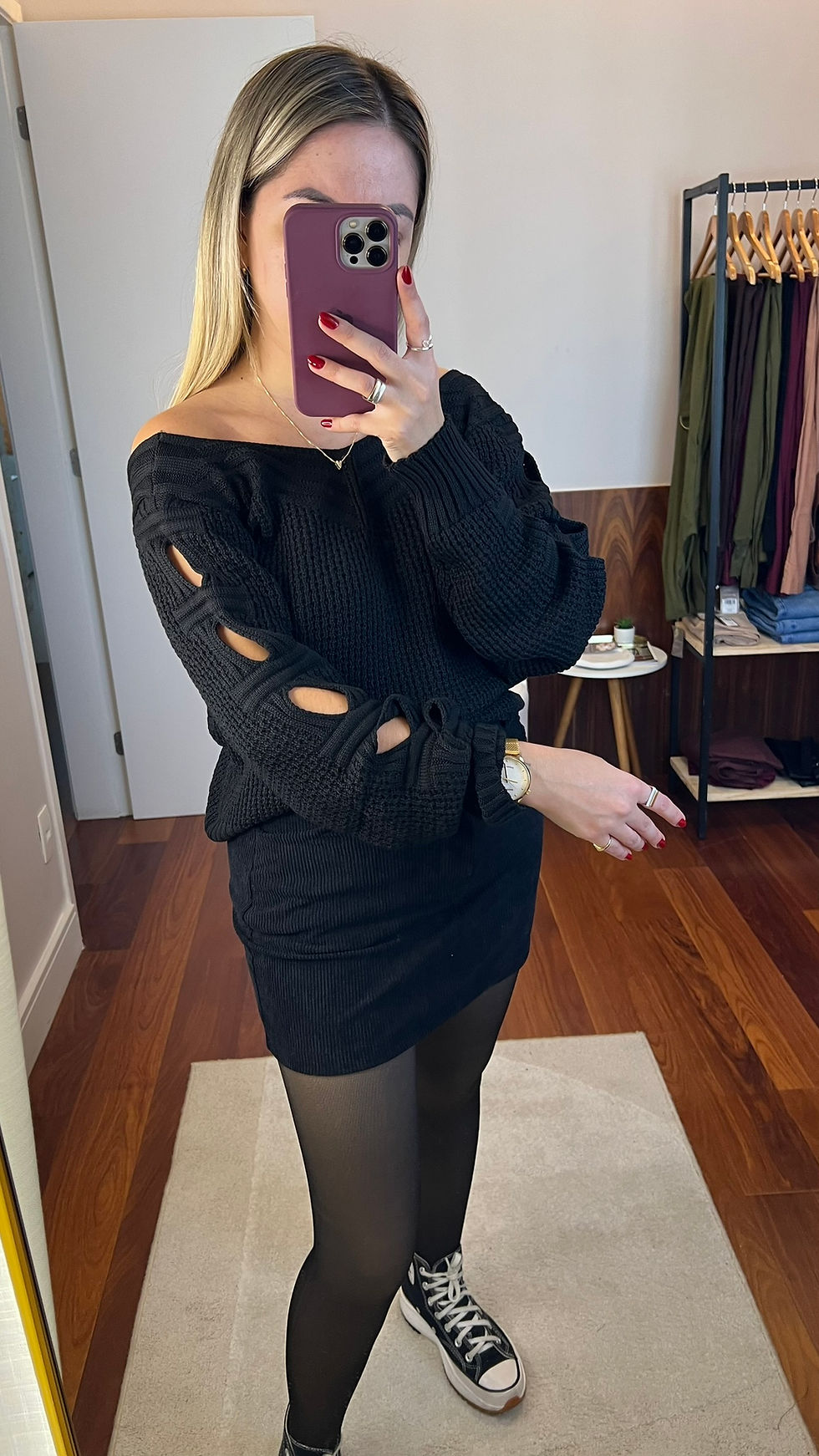 Miniatura: Blusa em tricô com corrente