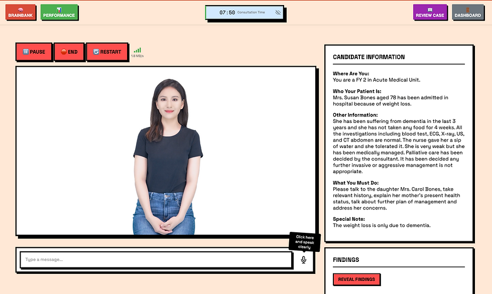 Patient GPT AI simulator Demo