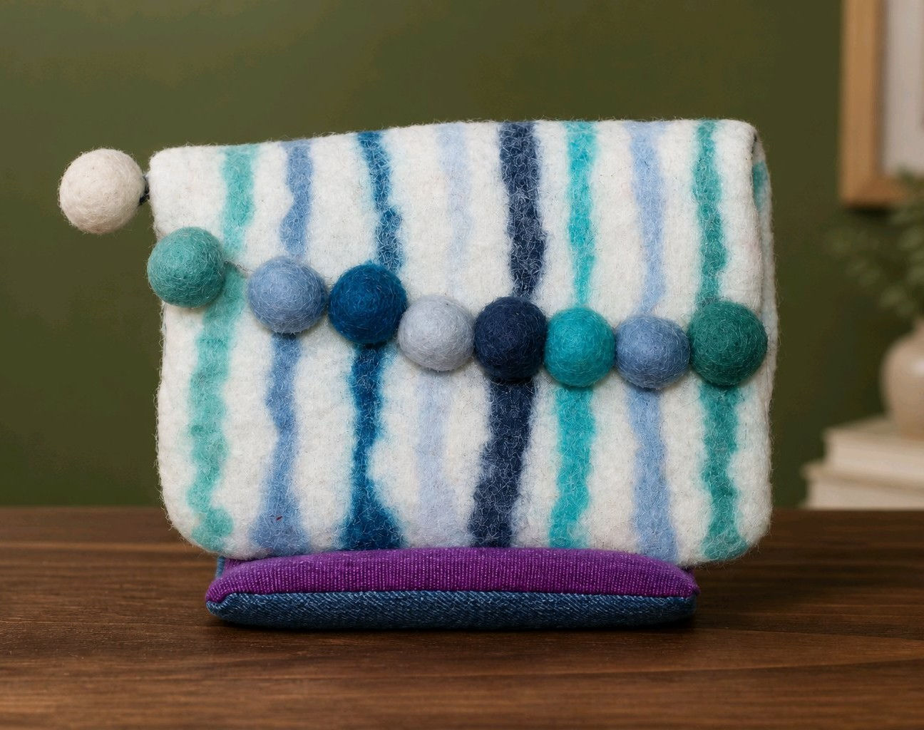 Felted Stripe Purse 