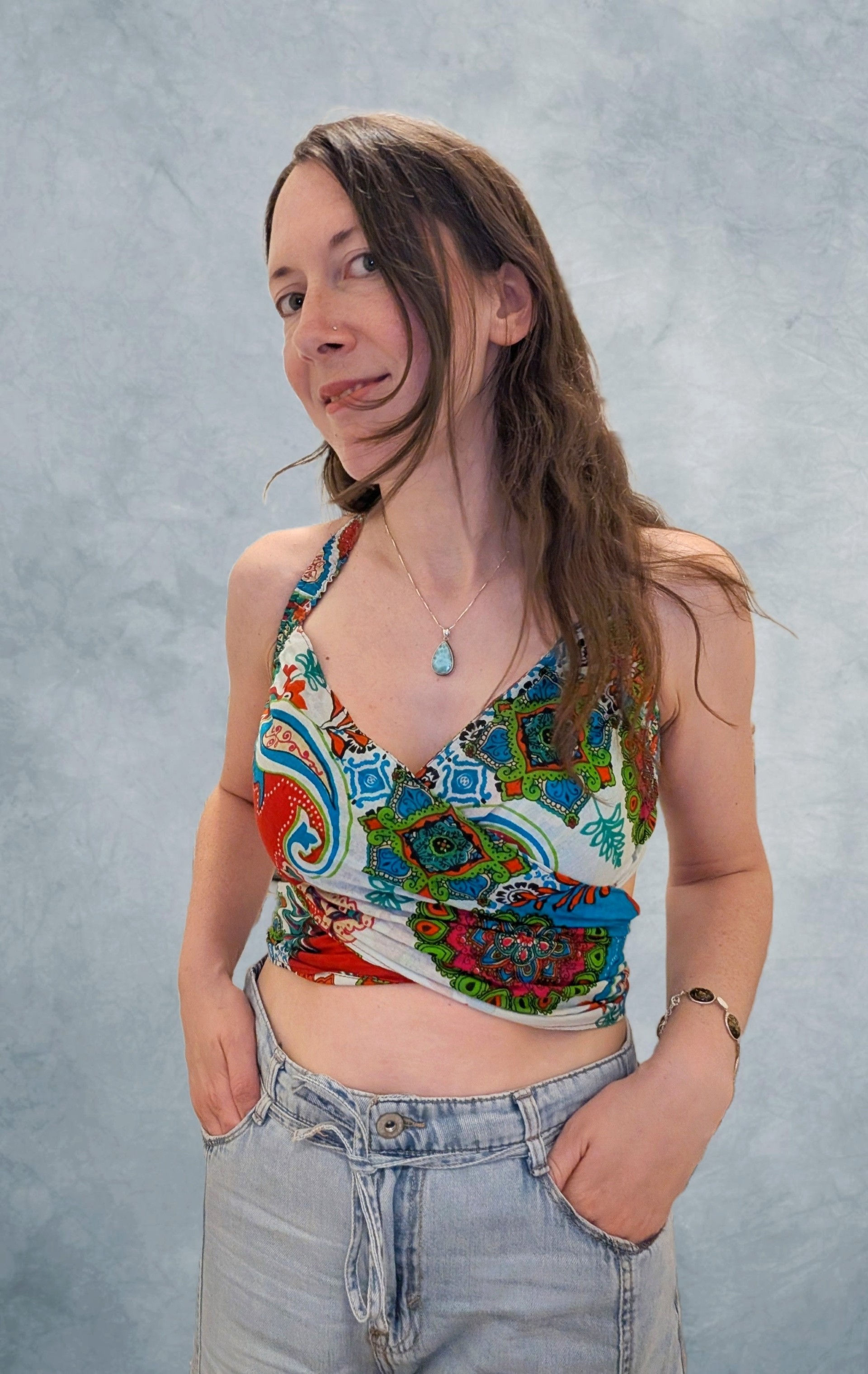 Cotton Wrap Crop Top