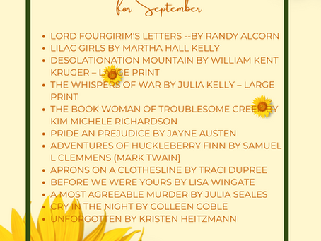 SEPTEMBER READING LIST