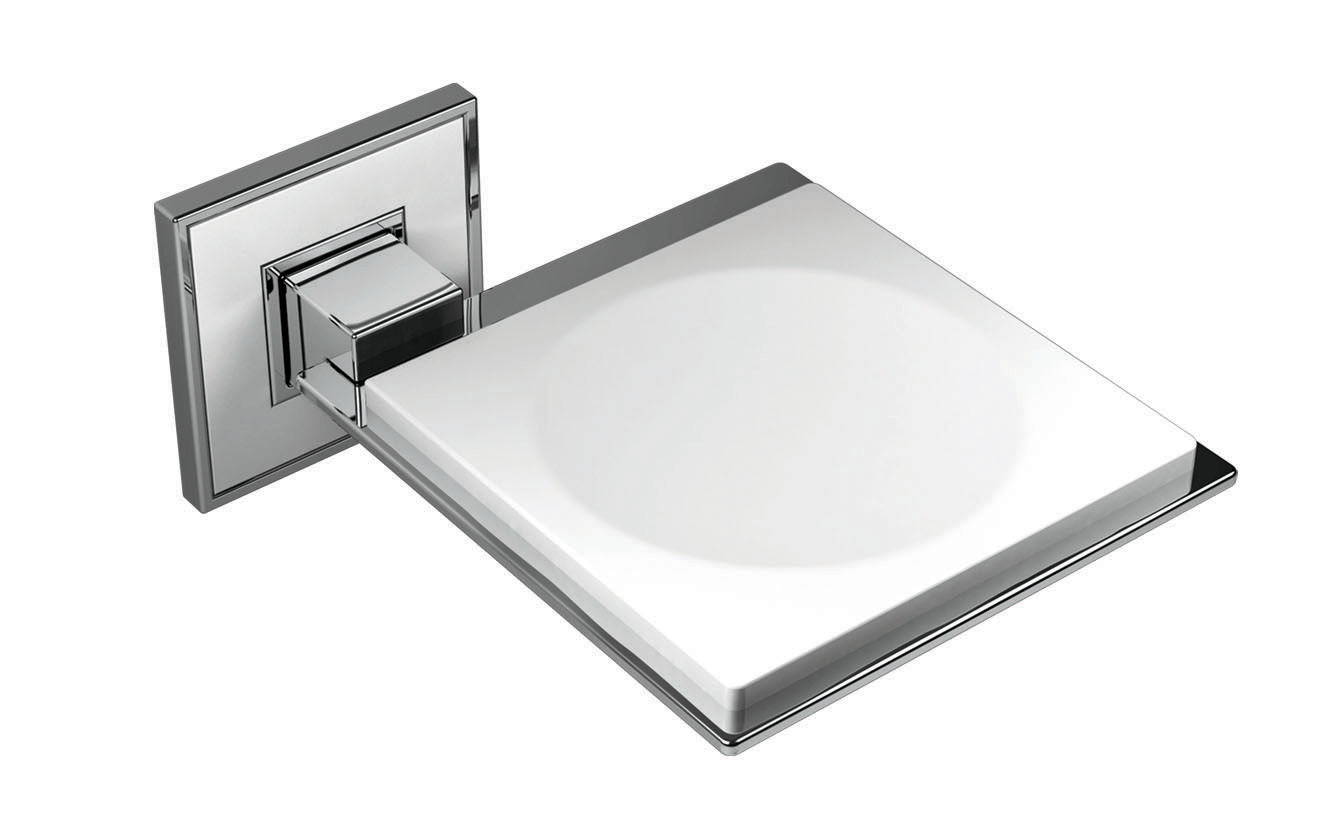 Saboneteira Fixa Jazz Branco/Cromado Zen