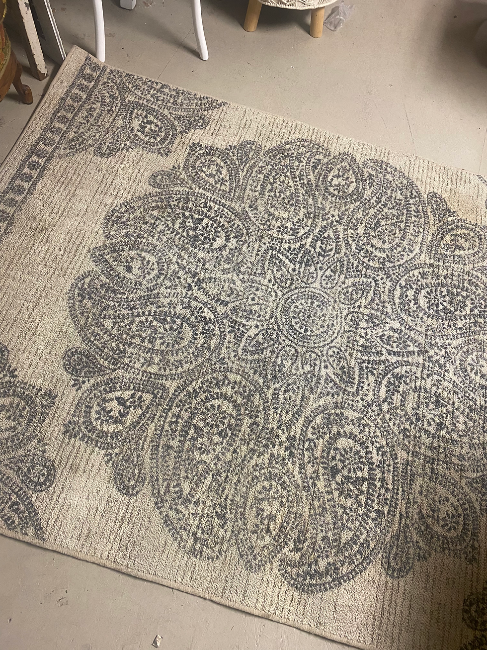 Grey & White Floret Rug