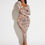 Thumbnail: Sexy Casual Bodycon Mesh Dress With Floral Pattern And Stripe Detailing