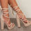 Thumbnail: Fashion Runway Waterproof Platform Stiletto Heel Strap Women's Sandals