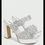 Thumbnail: Sugerpunk Y2K Silver Sequin Thick-Soled Thick-Soled One-Strap High-Heeled Sanda