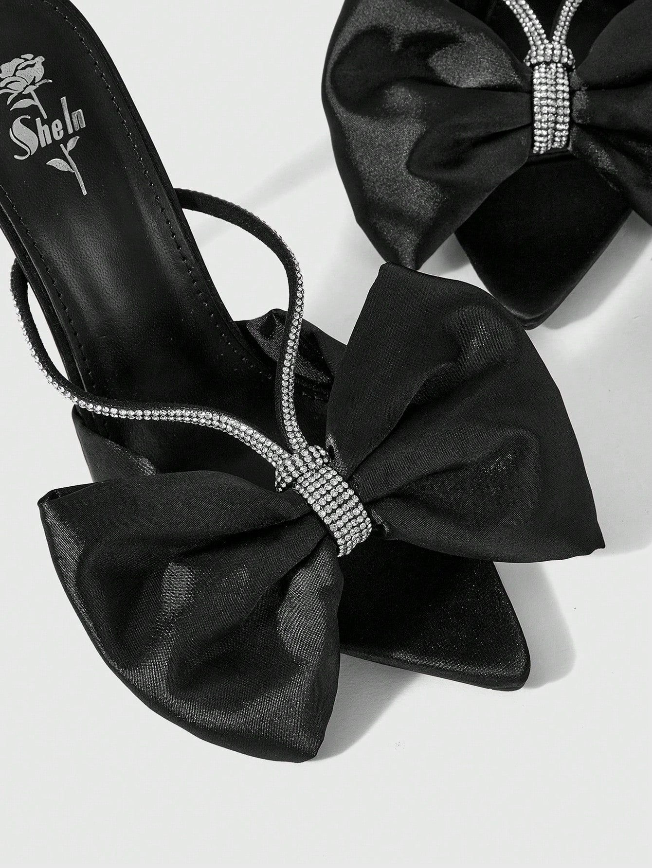 Women's Butterfly Knot Pointed Toe Stiletto Sandals