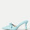 Thumbnail: Women'S Blue Pu Peep Toe High Heel Sandals