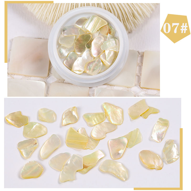 縮圖：1 Pot Nails Abalone Shell Fragments Texture Natural Sea Shell 3d Charm Nail Art 