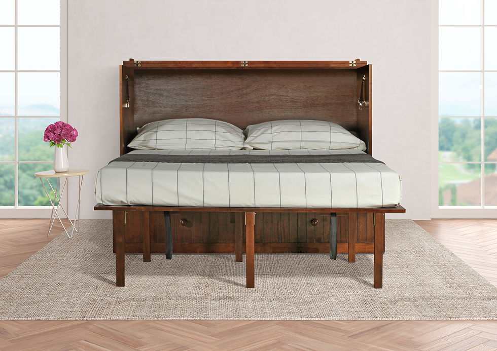Thumbnail: Tuscany Murphy Cabinet Chest Bed with Charging Station 6 Inch, Queen (Tobacco)