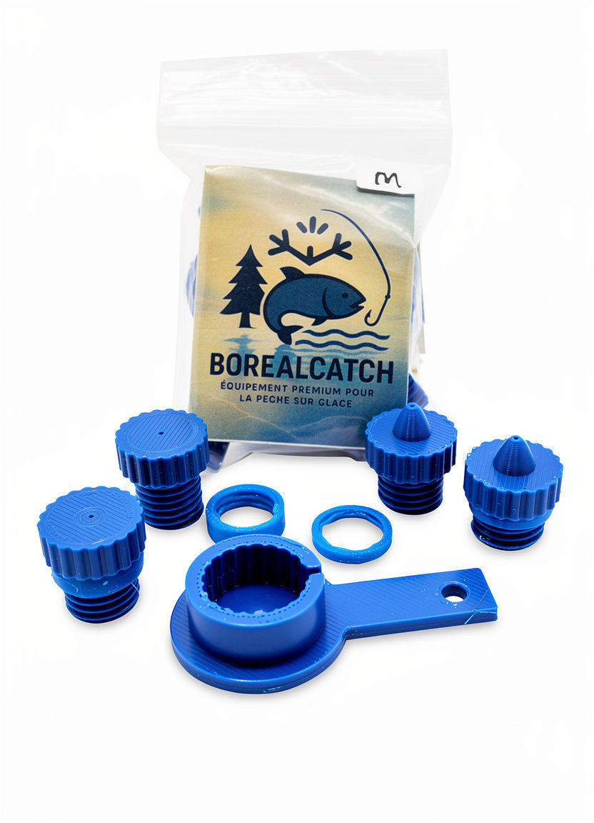 Bouchons BoréalCatch Medium bleus 0,30 mm avec outil de pose dans leur sachet